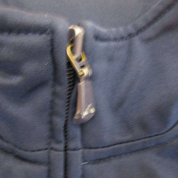 Adidas Womens Jacket Sz XL Navy w/White Arm 3-Stripe Full Zip Reflective Pockets - Picture 6 of 9